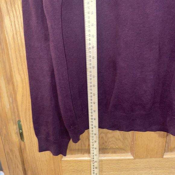Wallin & Bros. Cotton Cashmere Blend Maroon Long Sleeve Pullover Sweater, Large - Picture 7 of 7